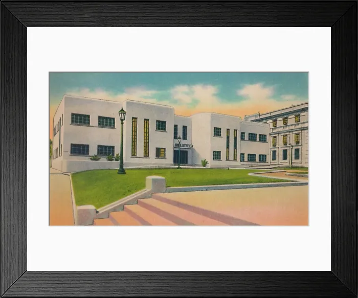 Framed Print : Public Library, Barranquilla, c1940s Framed Print : Public Library, Barranquilla, c1940s