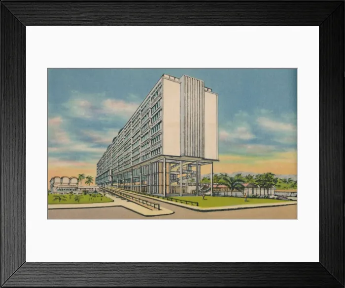 Framed Print : Federal Building in the Civic Center, Barranquilla, c1940s Framed Print : Federal Building in the Civic Center, Barranquilla, c1940s