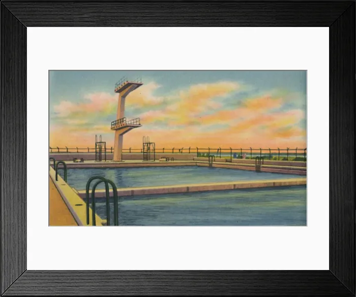 Framed Print : Olympic Swimming Pool, Barranquilla, c1940s Framed Print : Olympic Swimming Pool, Barranquilla, c1940s