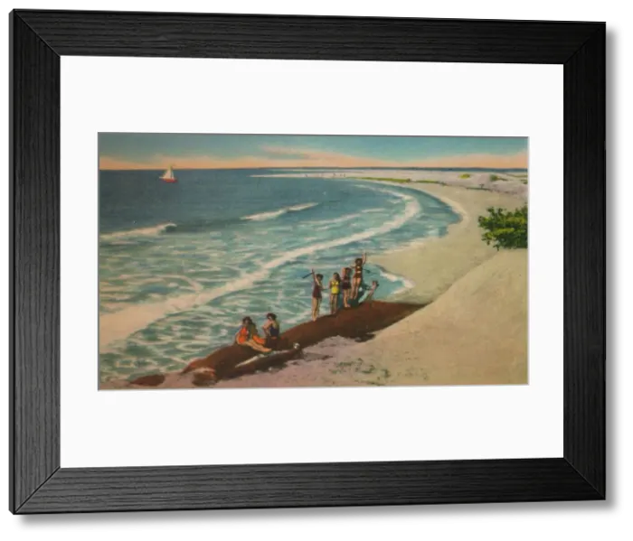 Framed Print : Beach at Sabanilla Resort Development, c1940s Framed Print : Beach at Sabanilla Resort Development, c1940s