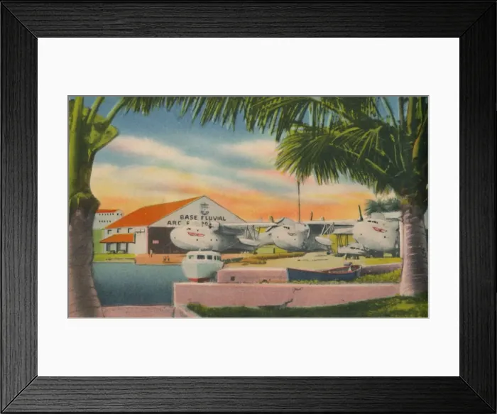 Framed Print : Colombian Navy River Base, Barranquilla, c1940s Framed Print : Colombian Navy River Base, Barranquilla, c1940s
