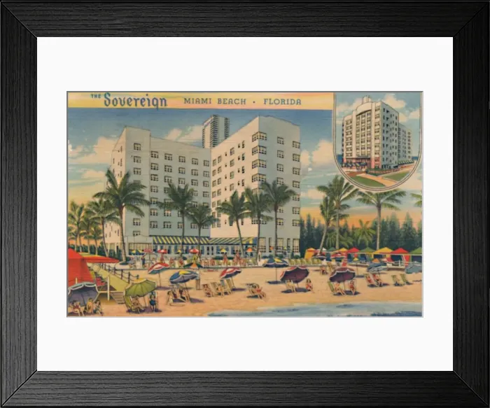 Framed Print : The Sovereign. Miami Beach, Florida, c1940s Framed Print : The Sovereign. Miami Beach, Florida, c1940s