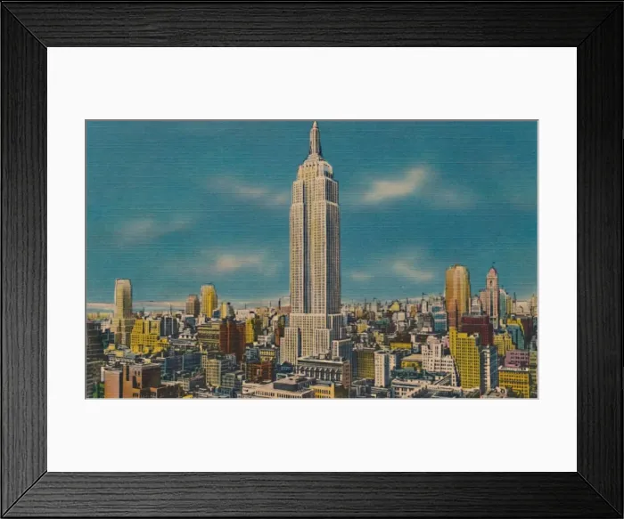 Framed Print : Midtown Skyline Showing Empire State Building, New York City, c1940s Framed Print : Midtown Skyline Showing Empire State Building, New York City, c1940s