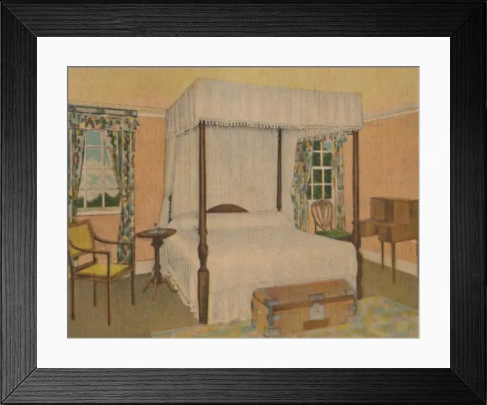 Framed Print : General Washingtons Bedroom, 1946 Framed Print : General Washingtons Bedroom, 1946
