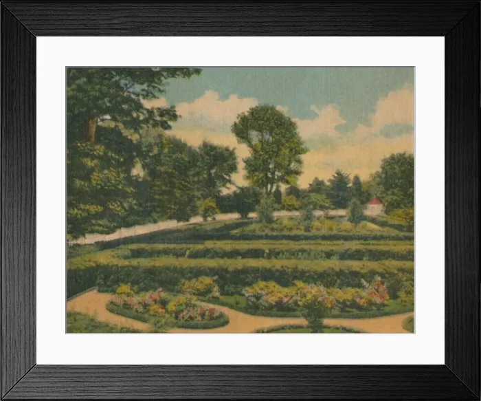 Framed Print : The Flower Garden, a view of the west end, 1946 Framed Print : The Flower Garden, a view of the west end, 1946
