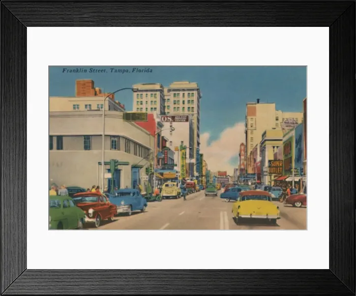 Framed Print : Franklin Street, Tampa, Florida, c1940s Framed Print : Franklin Street, Tampa, Florida, c1940s