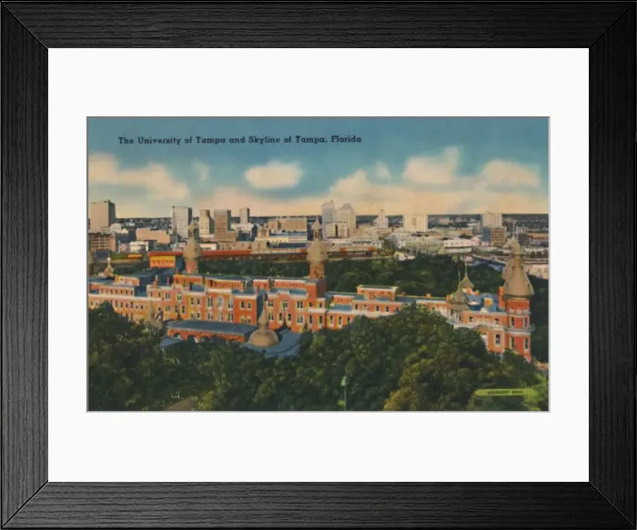 Framed Print : The University of Tampa and Skyline of Tampa, Florida, c1940s Framed Print : The University of Tampa and Skyline of Tampa, Florida, c1940s