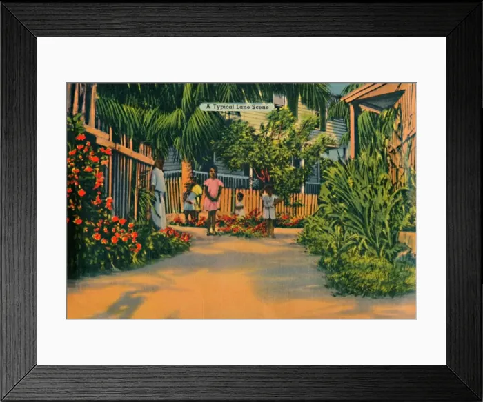 Framed Print : A Typical Lane Scene, c1940s Framed Print : A Typical Lane Scene, c1940s