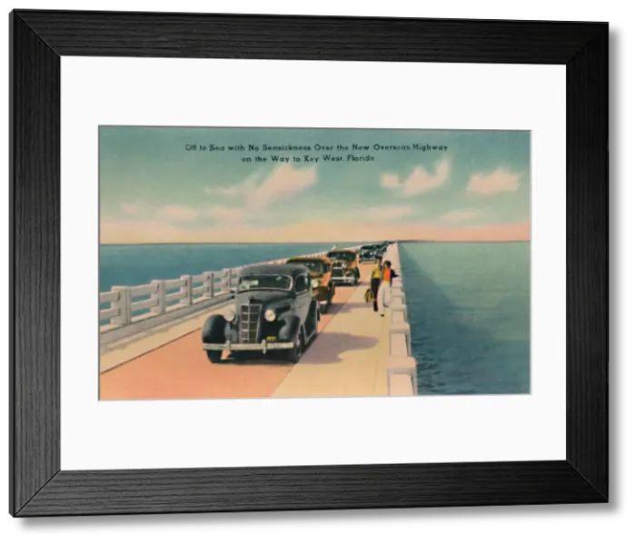 Framed Print : Off to Sea without Seasickness, New Overseas Highway to Key West, Florida, c1940s Framed Print : Off to Sea without Seasickness, New Overseas Highway to Key West, Florida, c1940s