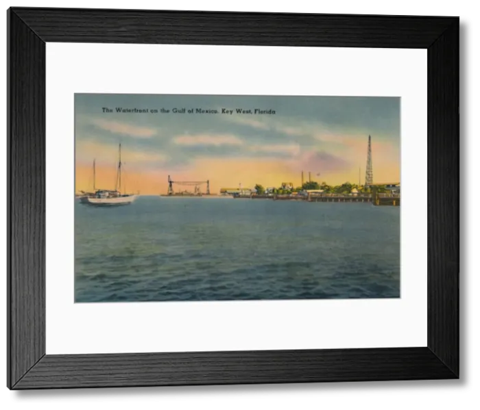 Framed Print : The Waterfront on the Gulf of Mexico, Key West, Florida, c1940s Framed Print : The Waterfront on the Gulf of Mexico, Key West, Florida, c1940s
