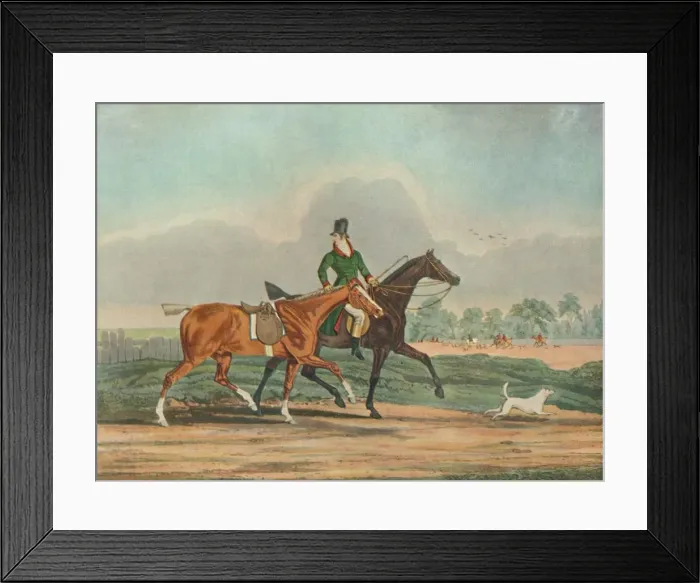 Framed Print : Hunters at Covertside, early 19th century, (1929). Artist: James Pollard Framed Print : Hunters at Covertside, early 19th century, (1929). Artist: James Pollard