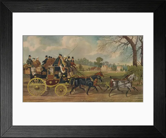 Framed Print : Roadsters, New London Union Coach, c1840, (1929). Artist: Charles Hunt Framed Print : Roadsters, New London Union Coach, c1840, (1929). Artist: Charles Hunt