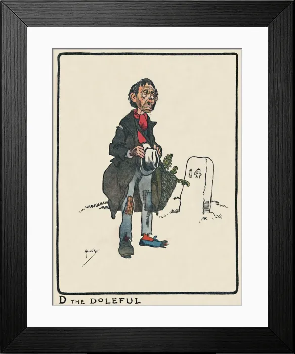 Framed Print : D the Doleful, 1903. Artist: John Hassall Framed Print : D the Doleful, 1903. Artist: John Hassall