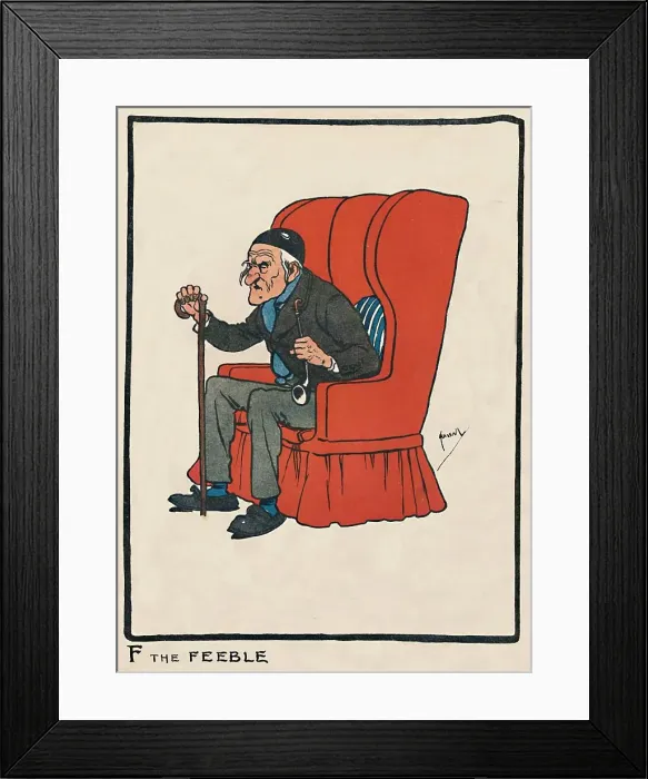 Framed Print : F the Feeble, 1903. Artist: John Hassall Framed Print : F the Feeble, 1903. Artist: John Hassall