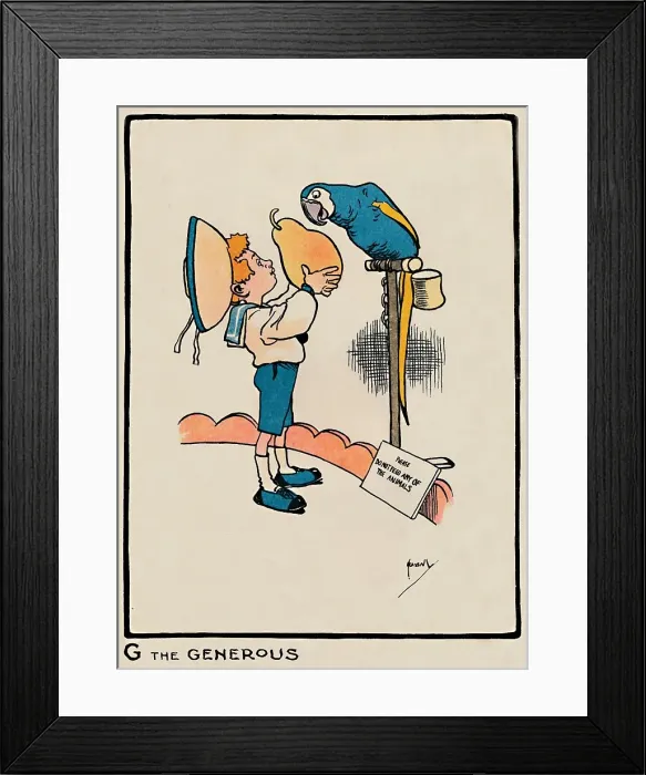 Framed Print : G the Generous, 1903. Artist: John Hassall Framed Print : G the Generous, 1903. Artist: John Hassall