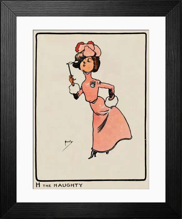 Framed Print : H the Haughty, 1903. Artist: John Hassall Framed Print : H the Haughty, 1903. Artist: John Hassall