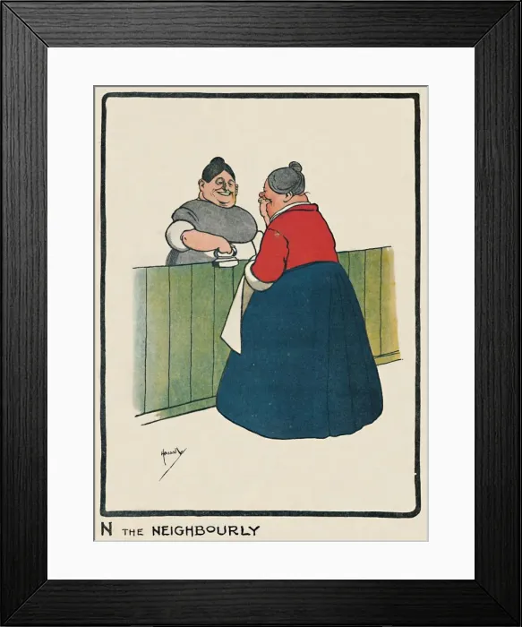 Framed Print : N the Neighbourly, 1903. Artist: John Hassall Framed Print : N the Neighbourly, 1903. Artist: John Hassall