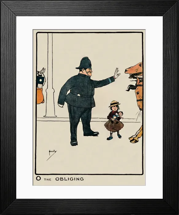 Framed Print : O the Obliging, 1903. Artist: John Hassall Framed Print : O the Obliging, 1903. Artist: John Hassall