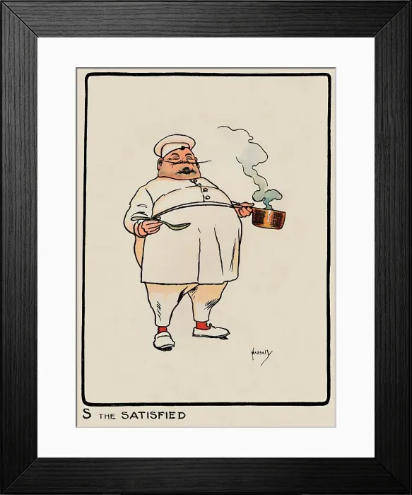 Framed Print : S the Satisfied, 1903. Artist: John Hassall Framed Print : S the Satisfied, 1903. Artist: John Hassall