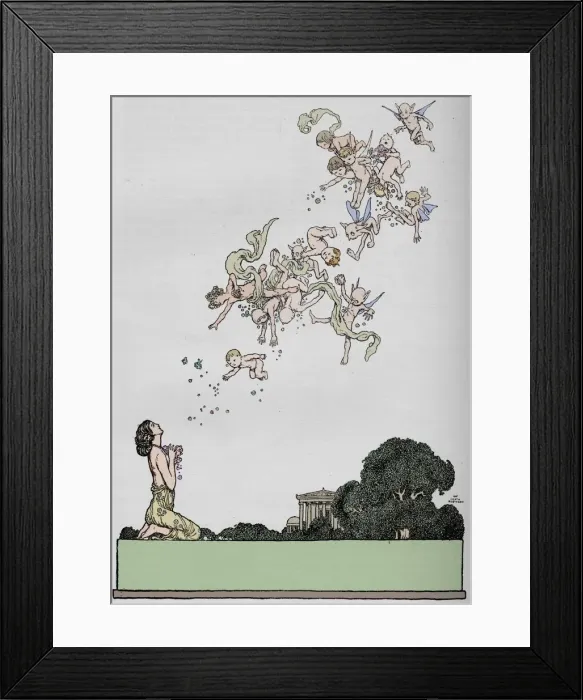 Framed Print : Half title to A Midsummer Nights Dream, 1914. Artist: W Heath Robinson Framed Print : Half title to A Midsummer Nights Dream, 1914. Artist: W Heath Robinson