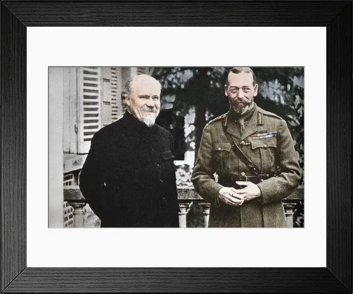 Framed Print : His Majesty with President Poincare at The British General Headquarters in France, c1916, (1935) Framed Print : His Majesty with President Poincare at The British General Headquarters in France, c1916, (1935)