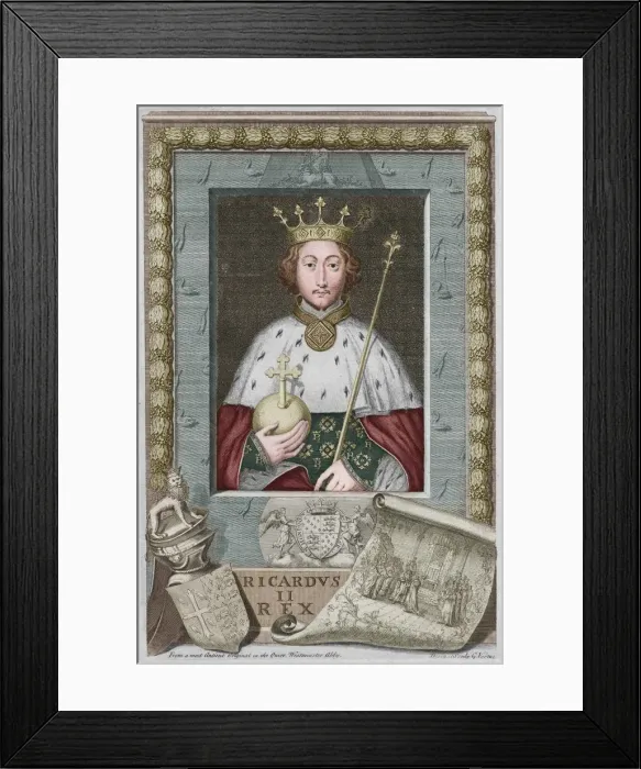 Framed Print : King Richard II, 1735. Artist: George Vertue Framed Print : King Richard II, 1735. Artist: George Vertue