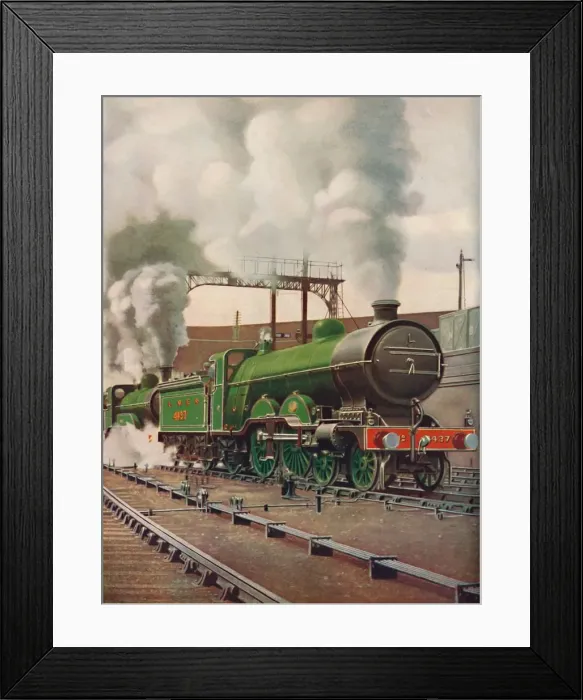 Framed Print : A Heavy Express Train Leaving Kings Cross, L. N. E. B. 1926 Framed Print : A Heavy Express Train Leaving Kings Cross, L. N. E. B. 1926