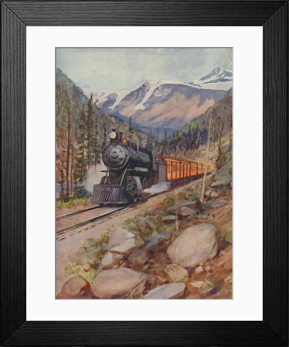 Framed Print : C. P. R. Train in the Rockies, 1924