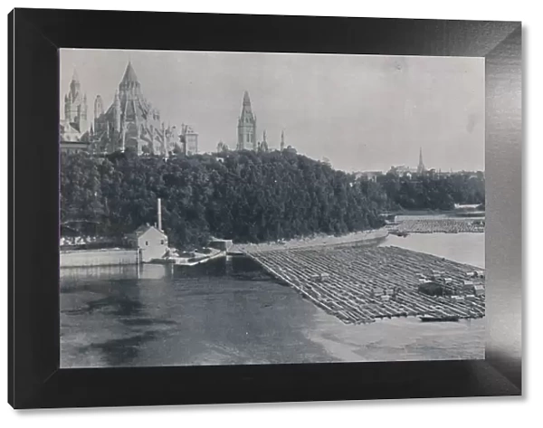 View of Ottawa, with Log-Rafts, 1924