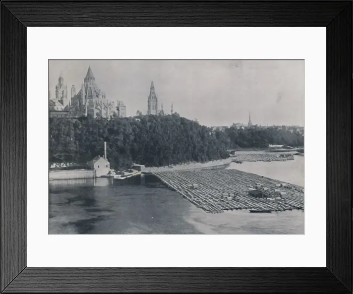 Framed Print : View of Ottawa, with Log-Rafts, 1924 Framed Print : View of Ottawa, with Log-Rafts, 1924