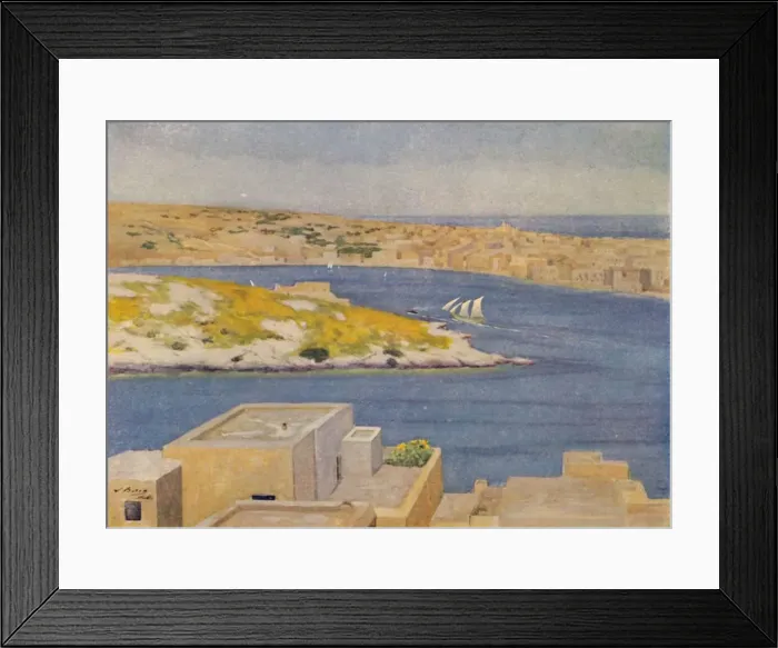 Framed Print : Valetta Harbour, 1924 Framed Print : Valetta Harbour, 1924