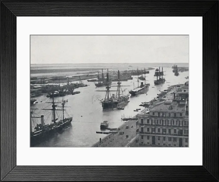 Framed Print : Suez Canal, 1924. Artist: Zangaki Framed Print : Suez Canal, 1924. Artist: Zangaki