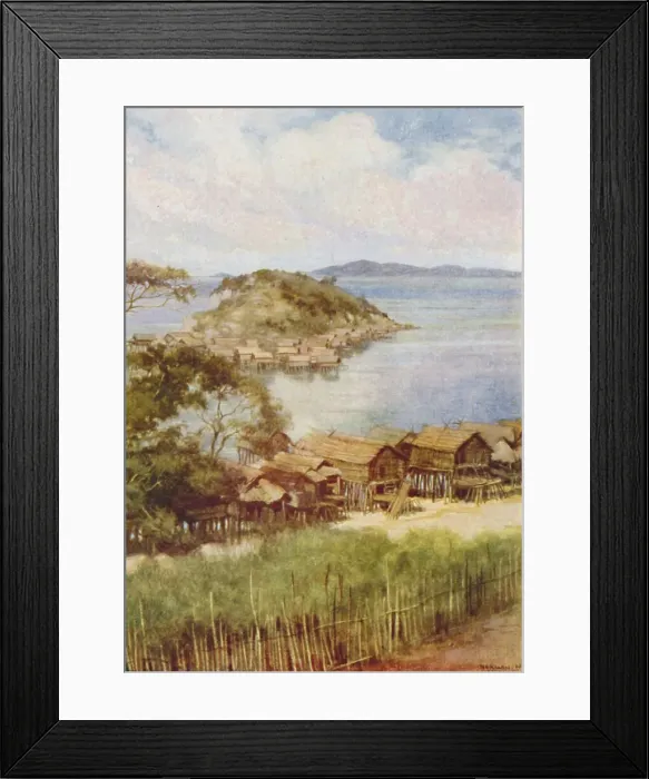 Framed Print : Melanesian Village, 1924 Framed Print : Melanesian Village, 1924