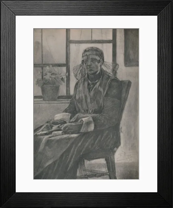 Framed Print : The Lacemaker, 1946. Artist: Felicien Joseph Victor Rops Framed Print : The Lacemaker, 1946. Artist: Felicien Joseph Victor Rops