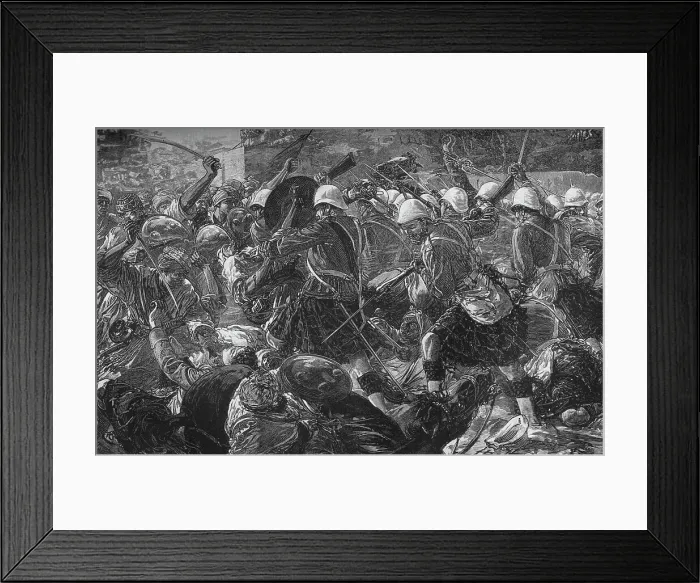 Framed Print : Battle of Baba Wali: The Highlanders Clearing a Village, c1880 Framed Print : Battle of Baba Wali: The Highlanders Clearing a Village, c1880