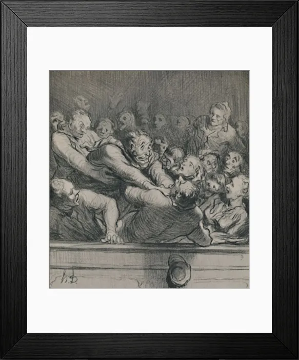 Framed Print : A Literary Discussion in the Upper Gallery, c. 1864, (1946). Artist: Honore Daumier Framed Print : A Literary Discussion in the Upper Gallery, c. 1864, (1946). Artist: Honore Daumier