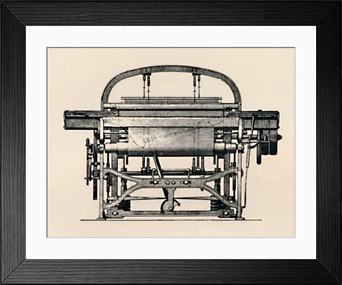 Framed Print : Power Loom (Front View), 1836, (1904) Framed Print : Power Loom (Front View), 1836, (1904)