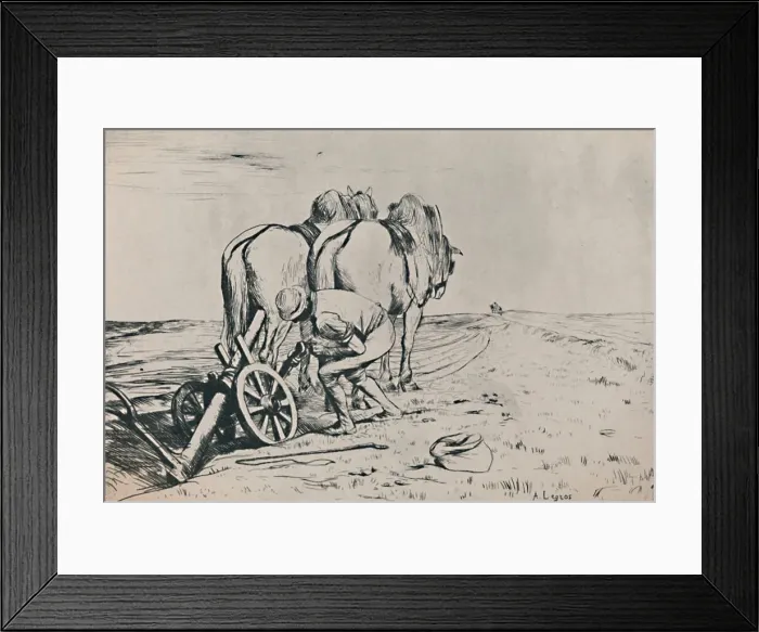 Framed Print : The Plough, mid-late 19th century, (1946). Artist: Alphonse Legros