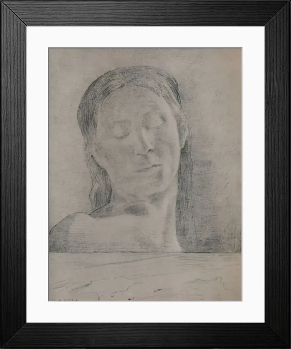 Framed Print : Closed Eyes, c. 1890, (1946). Artist: Odilon Redon Framed Print : Closed Eyes, c. 1890, (1946). Artist: Odilon Redon