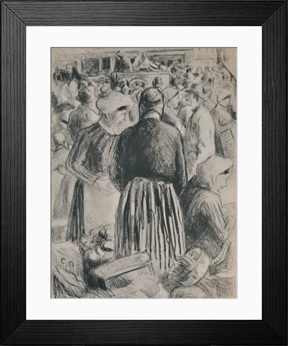 Framed Print : The Market at Pontoise, 1895, (1946). Artist: Camille Pissarro Framed Print : The Market at Pontoise, 1895, (1946). Artist: Camille Pissarro