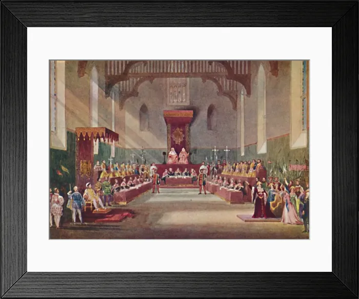 Framed Print : The Trial Scene in Henry VIII, 1904. Artist: Frank Lloyd Framed Print : The Trial Scene in Henry VIII, 1904. Artist: Frank Lloyd
