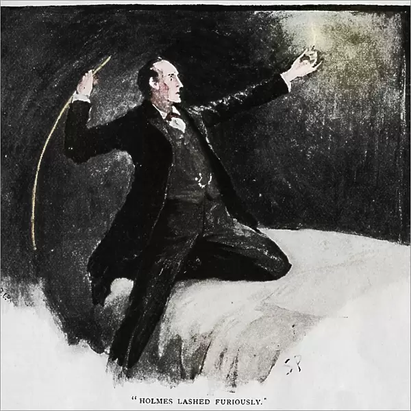 Holmes Lashed Furiously, 1892. Artist: Sidney E Paget