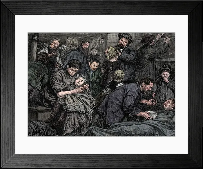 Framed Print : Steerage passengers on an Atlantic steamer bound for America, c1850 Framed Print : Steerage passengers on an Atlantic steamer bound for America, c1850