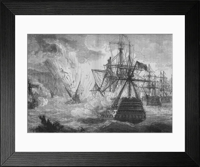 Framed Print : Battle of Navarino, c1880. Artist: C. R Framed Print : Battle of Navarino, c1880. Artist: C. R