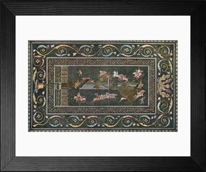 Framed Print : A Roman Mosaic at Lyons, Representing the Circus Games, 1942. Artist: F. Artaud Framed Print : A Roman Mosaic at Lyons, Representing the Circus Games, 1942. Artist: F. Artaud