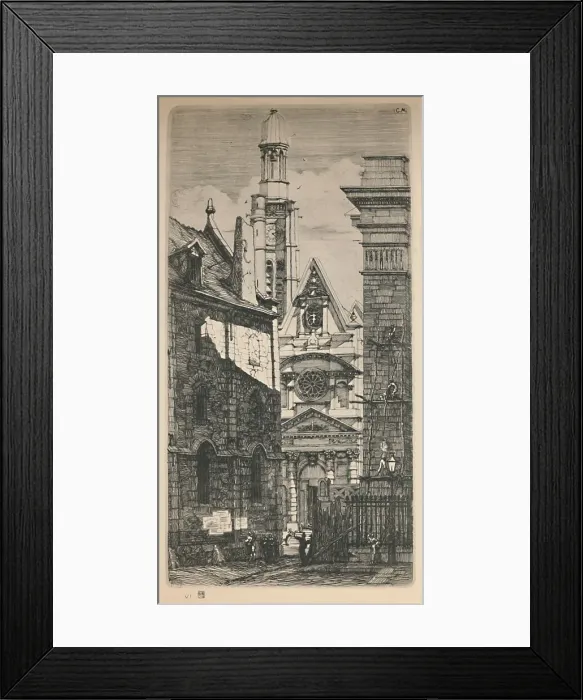 Framed Print : Saint-Etienne-Du-Mont (5th State, 9 3 / 4 x 5 1 / 8 Inches), 1852, (1927). Artist: Charles Meryon Framed Print : Saint-Etienne-Du-Mont (5th State, 9 3 / 4 x 5 1 / 8 Inches), 1852, (1927). Artist: Charles Meryon