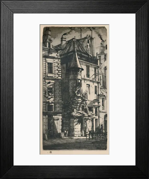 Framed Print : Tourelle De La Rue De La Tixeranderie (2nd State, 9 3  /  4 x 5 3  /  16 Inches), 1852, (1927). Artist: Charles Meryon