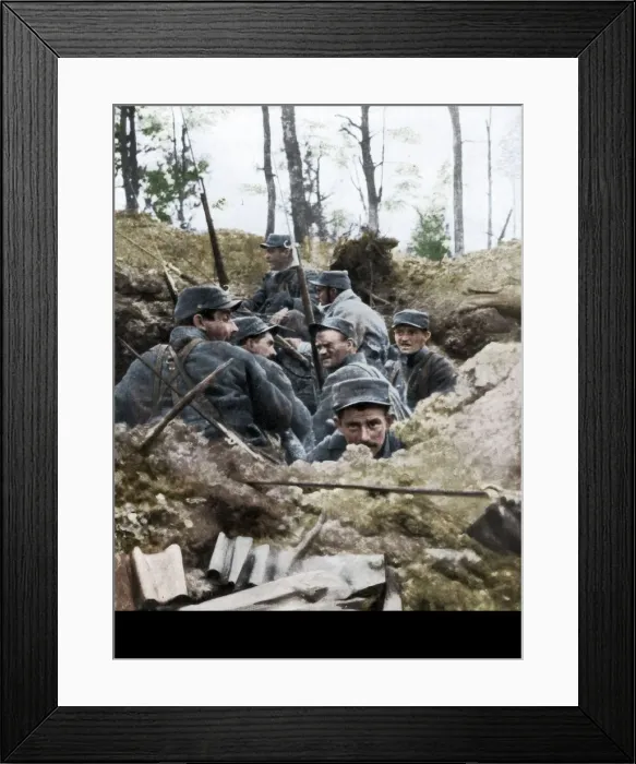 Framed Print : French troops in the trench system of Calonne, France, July 1915 Framed Print : French troops in the trench system of Calonne, France, July 1915