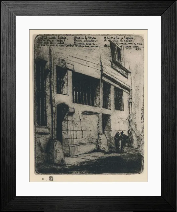Framed Print : La Rue Des Mauvais Garcons (3rd State, 5 x 3 7 / 8 Inches), 1854, (1927). Artist: Charles Meryon Framed Print : La Rue Des Mauvais Garcons (3rd State, 5 x 3 7 / 8 Inches), 1854, (1927). Artist: Charles Meryon