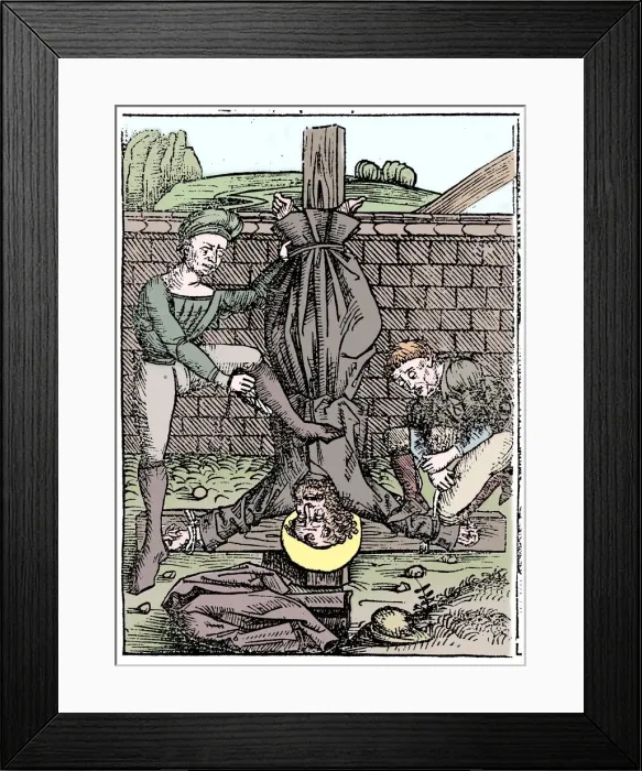 Framed Print : Martyrdom of St Peter, Rome, c64 (1493) Framed Print : Martyrdom of St Peter, Rome, c64 (1493)